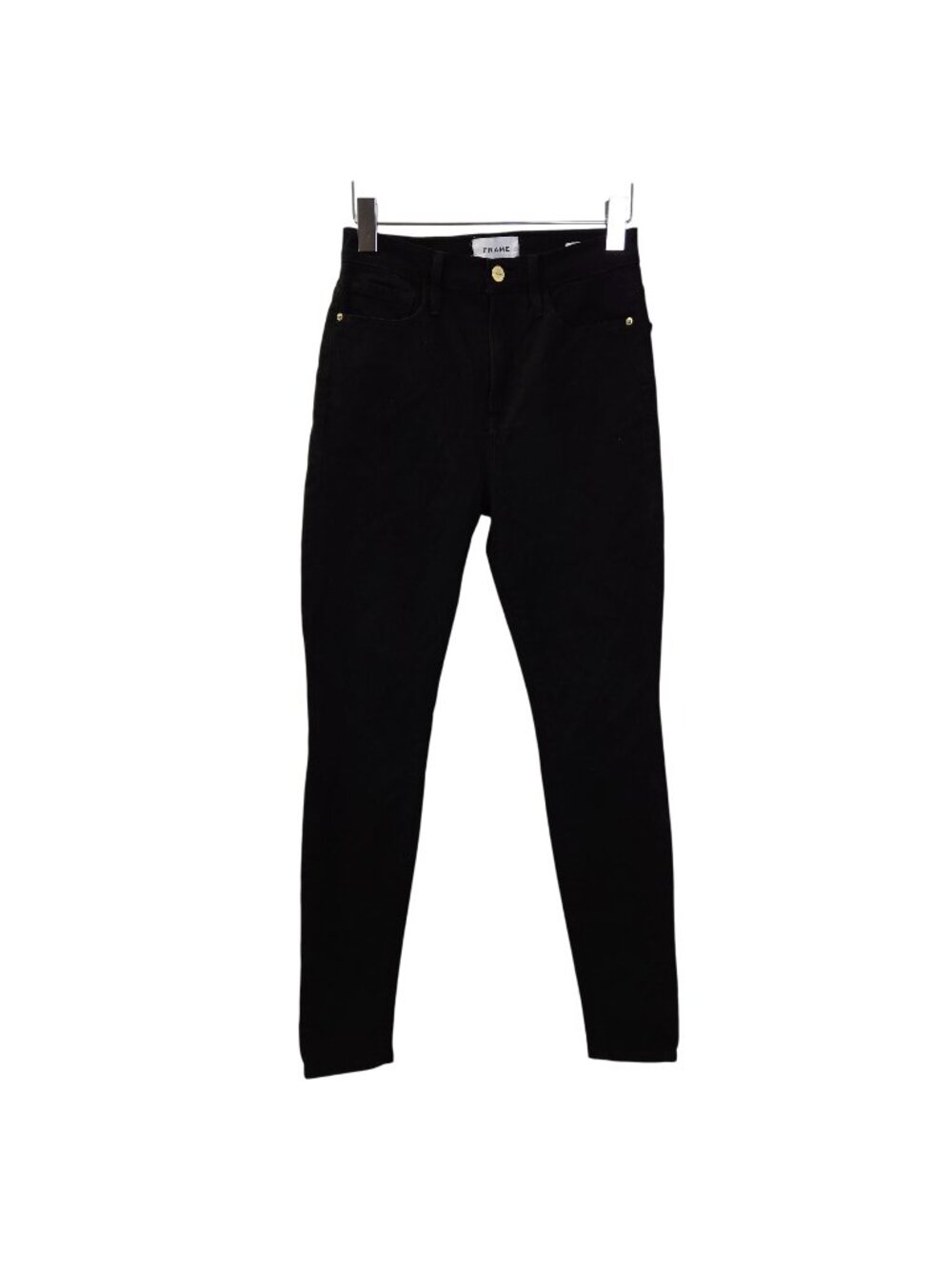 Frame Ali High Rise Cigarette Skinny Jeans in Noir Size 26